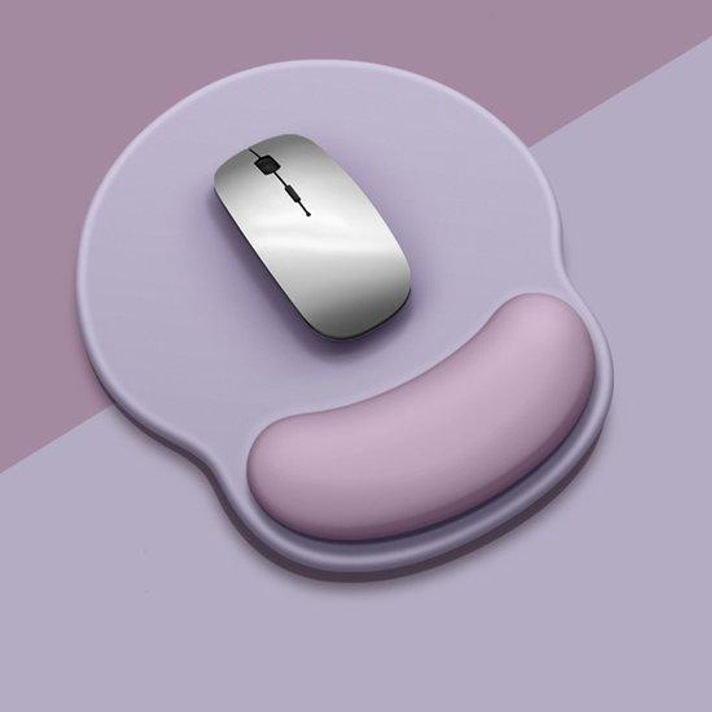 Ergonomische muismat voor laptopgebruik, kantoorwerk en gaming, met polssteun, in blauw/paars