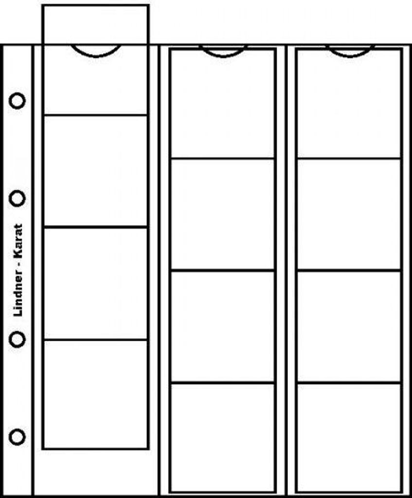 Lindner K2W karat-Münzblätter inkl. Zwischenblatt weiß-5er- Packung