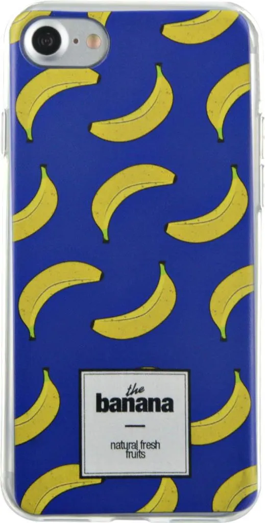 Custodia Bigben Connected iPhone SE 2020/8/7 Banane Blu Semirigida