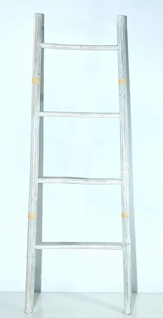 Scala Decorativa Bianca 150cm Bambù - Fine Asianliving Interior