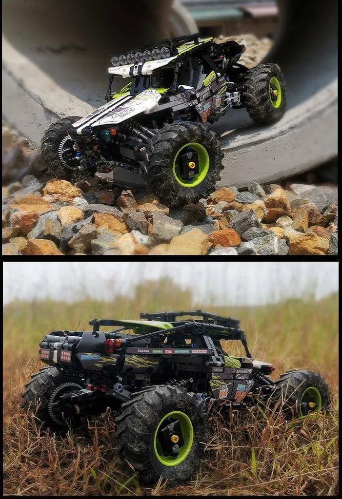 Construisez votre propre 4x4 tout-terrain télécommandé vert 1879pcs - 8
