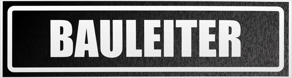 Kiwistar Bauleiter invertiert Magnetschild Schild magnetisch - 60cm Schwarz - reflektierend - Magnetfolie für Auto PKW Kfz