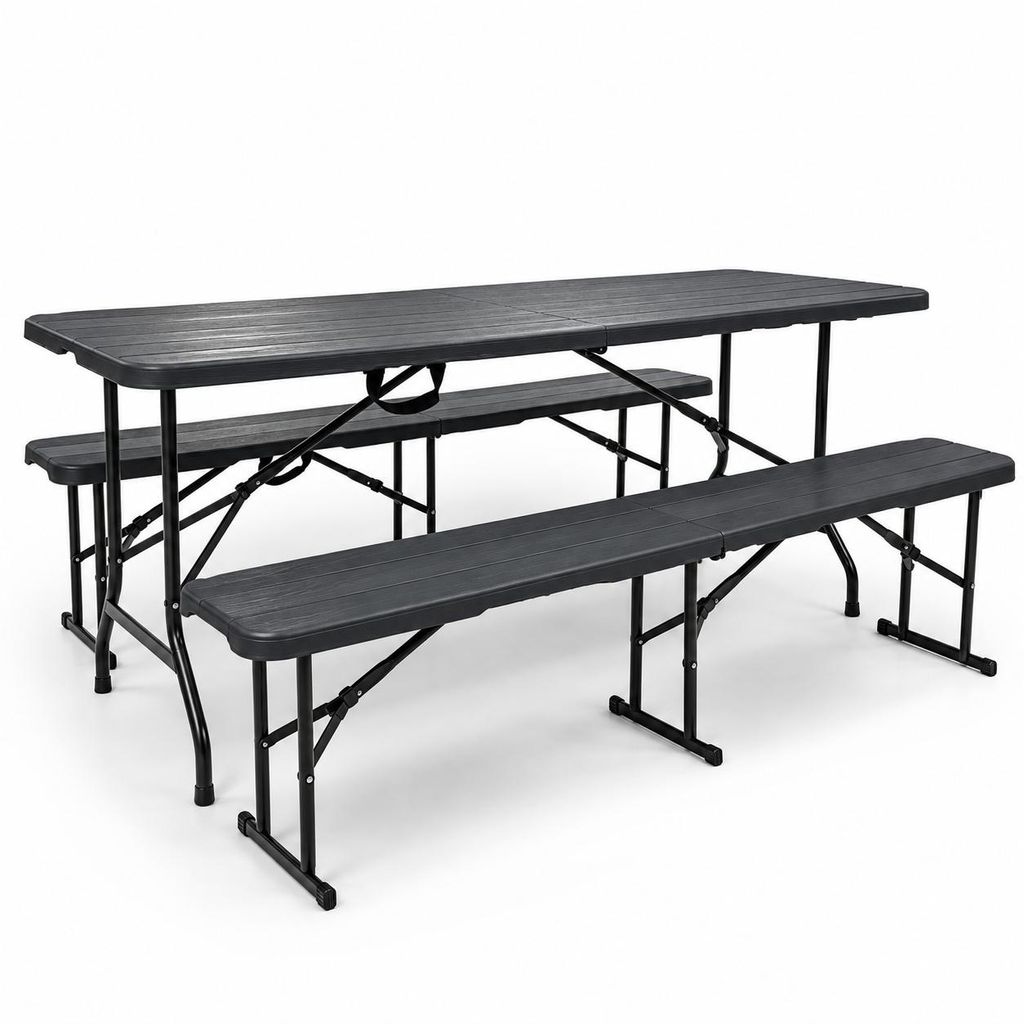 Rijoka pliable ensemble de meubles de jardin - aspect bois Image du produit 
