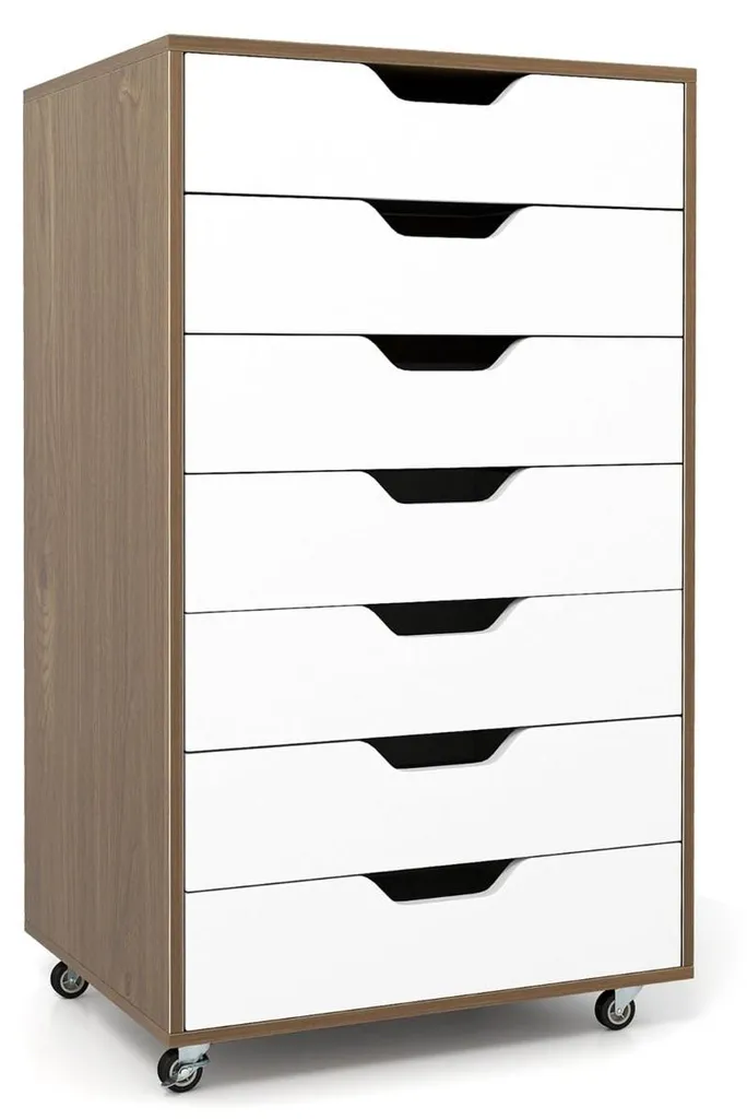 Classeur de bureau en bois 7 tiroirs pour organiser le télétravail