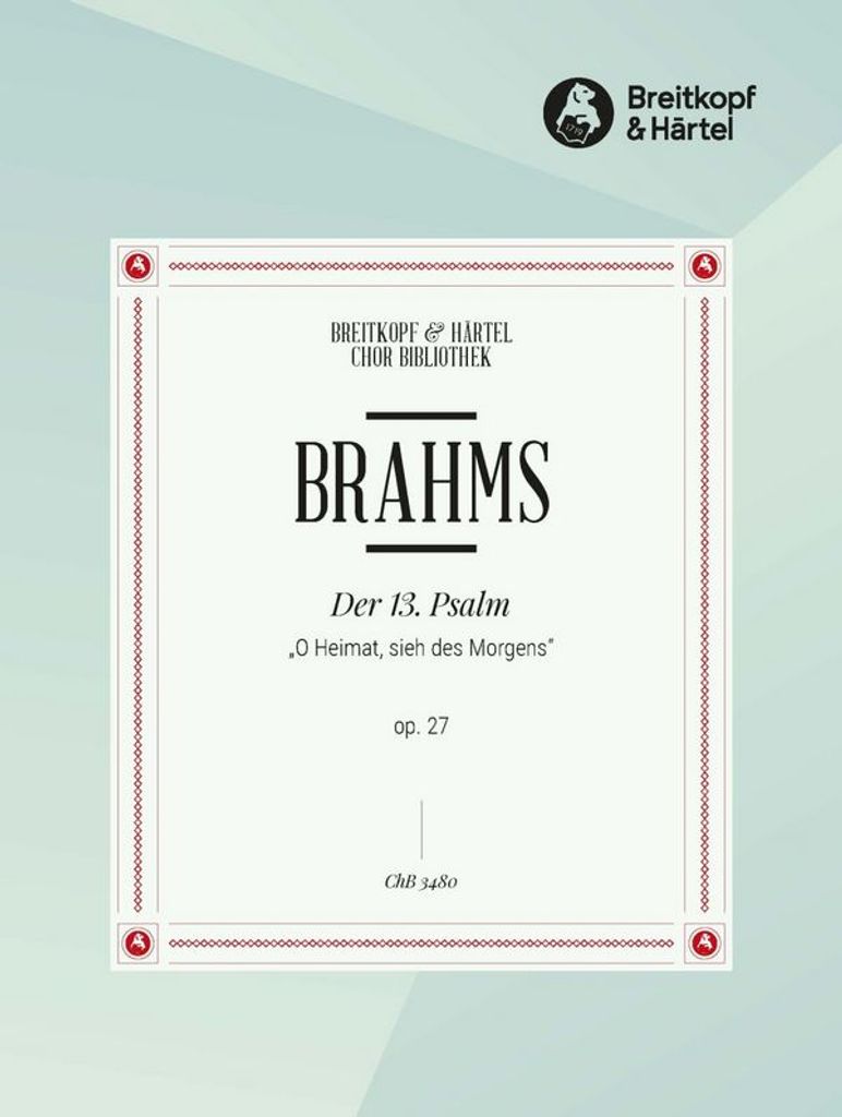 Psalm 13 Fuer Ssaa Chor Und Or- Gel, Op. 27 Chorpartitur (Dt)