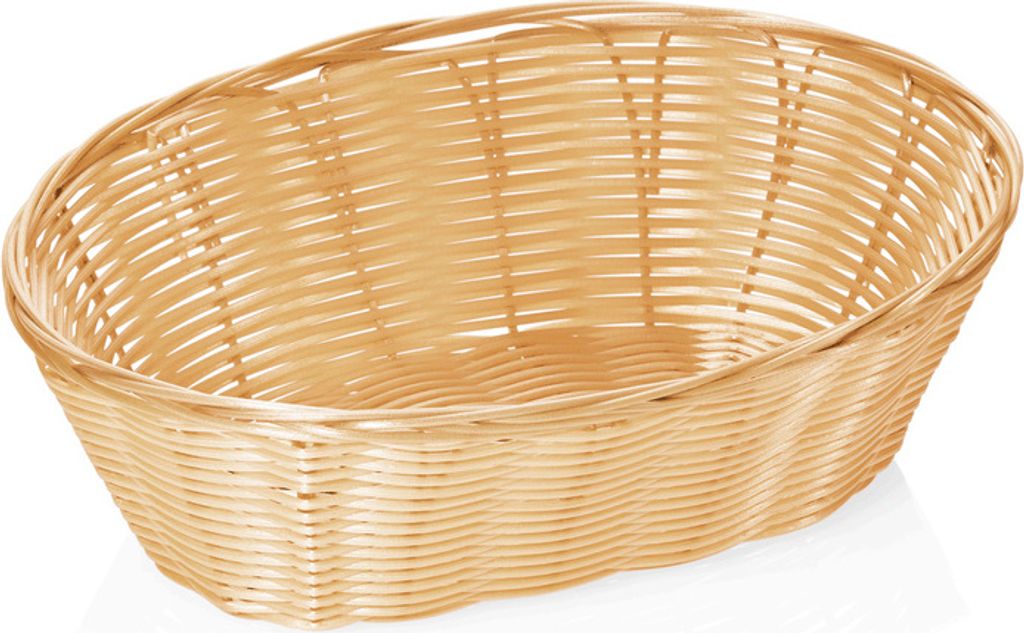 40x Buffetkorb Brotkorb oval beige 24 x 17 x 8 cm PP