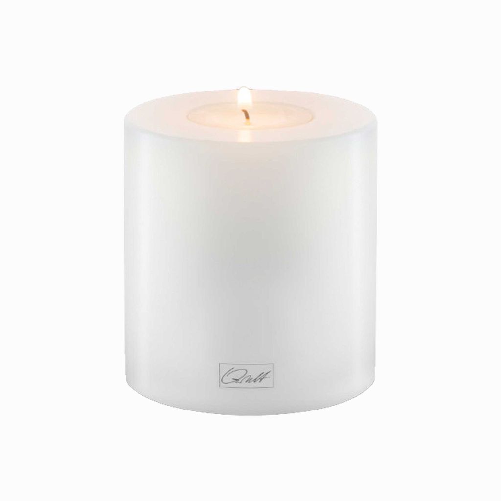 Qult Farluce Trend - Durchm. 8cm | Teelichthalter in Kerzenform | Dauerkerze | Kunststoffkerze in Kerzenoptik | Teelichtkerze mit Teelichteinsatz |...