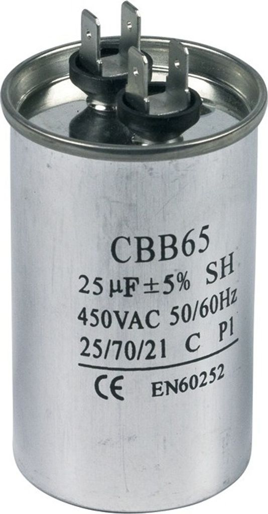 Kondensator Anlaufkondensator Betriebskondensator Haushaltsgerätekondensator 25,00μF 450V 50/60Hz ALTERNATIV universell mit Steckfahnen CBB65 fü...