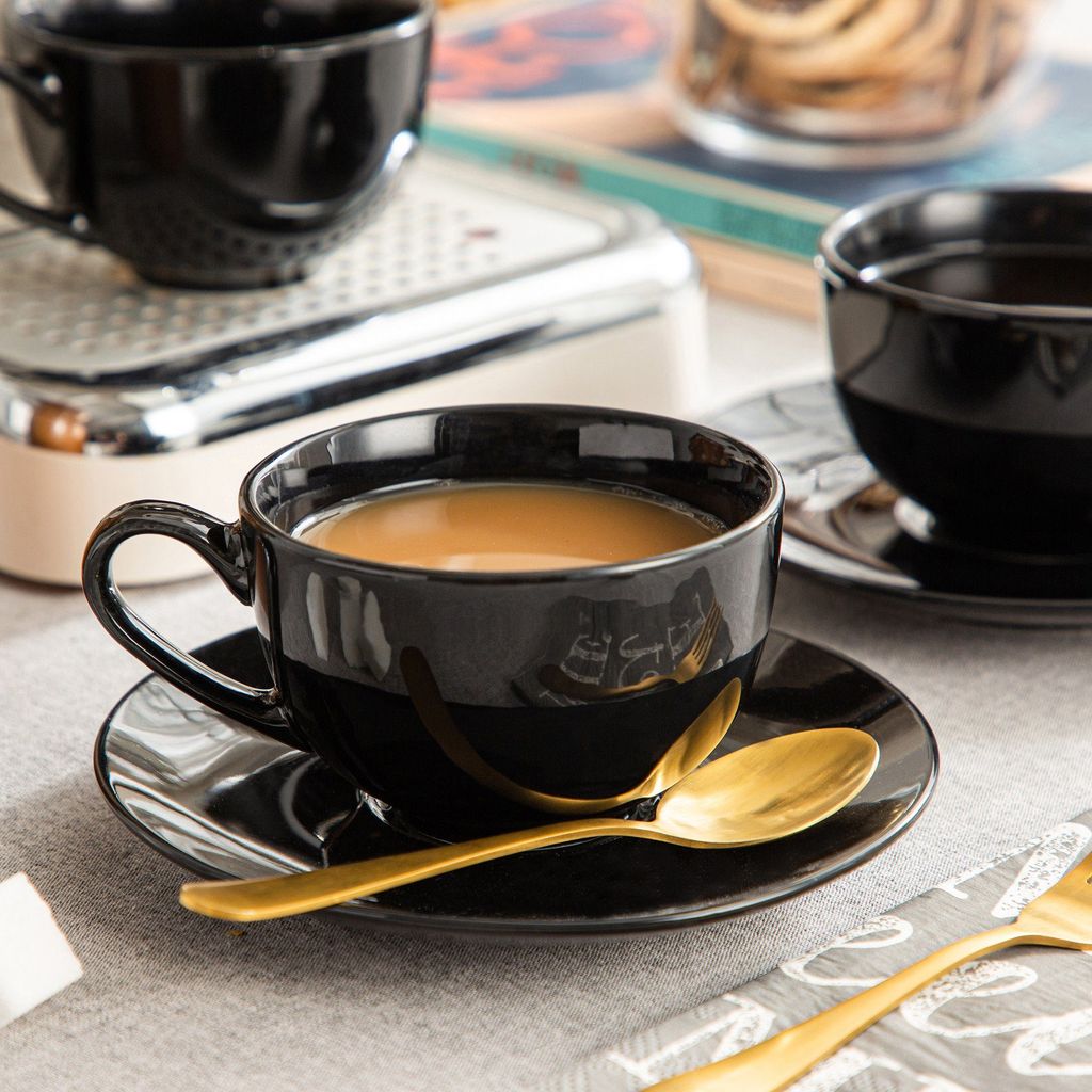 Tassen Set Porzellan, LOVECASA 6-teilige Kaffeetassen mit Produktbild 6