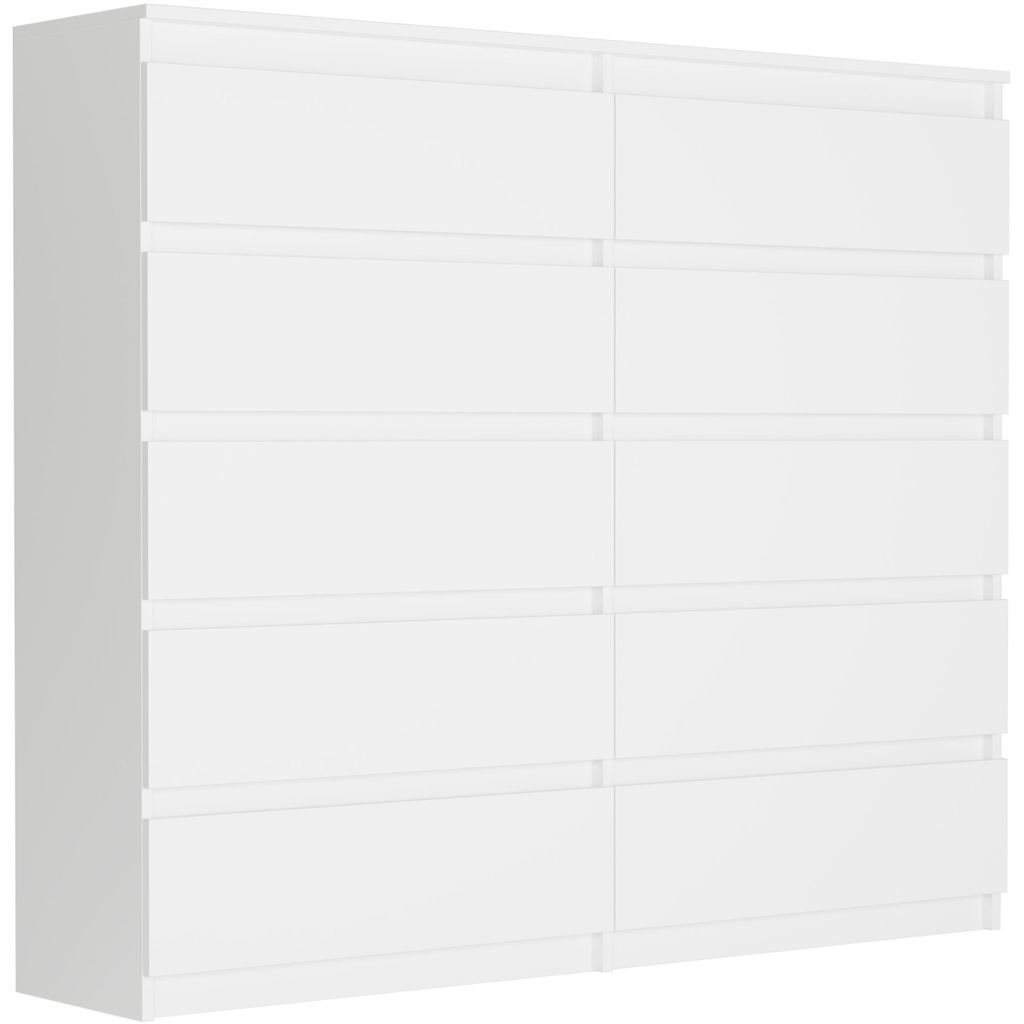 Komoda 140 cm 10 zásuvek skříňka FRAMIRE R-140-S10 bílá Obrázek produktu 