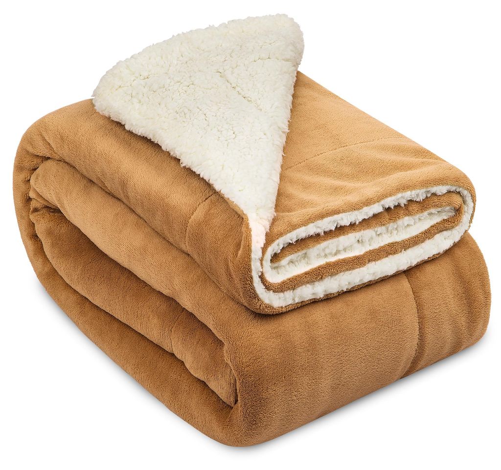 Beautissu Sherpa Decke Wohndecke Kuscheldecke Beige/Weiß Produktbild 