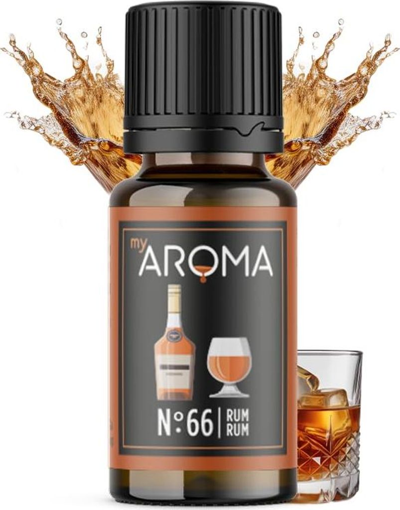 myAROMA flavour drops – Rum, 10ml, Zuckerfrei, Kalorienfrei & Vegan, natürliches Lebensmittelaroma ohne künstliche Farbstoffe für Kulinarische...