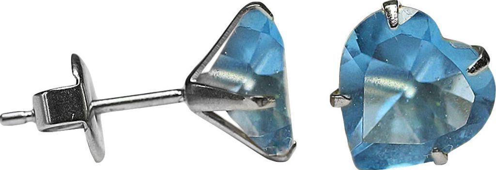 Ohrstecker mit Herz in verschiedenen Farben und Größen Größe - 3 mm Farbe - Hellblau