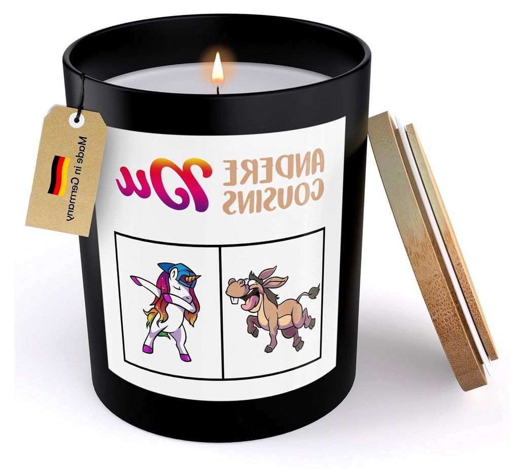 Cousin Geschenk Jungs Männer Spruchkerze "Einhorn" Sojawachs Kerze im Glas Abitur Geburtstag Weihnachten Handgemacht mit Spruch Duft Nachhaltig - ...