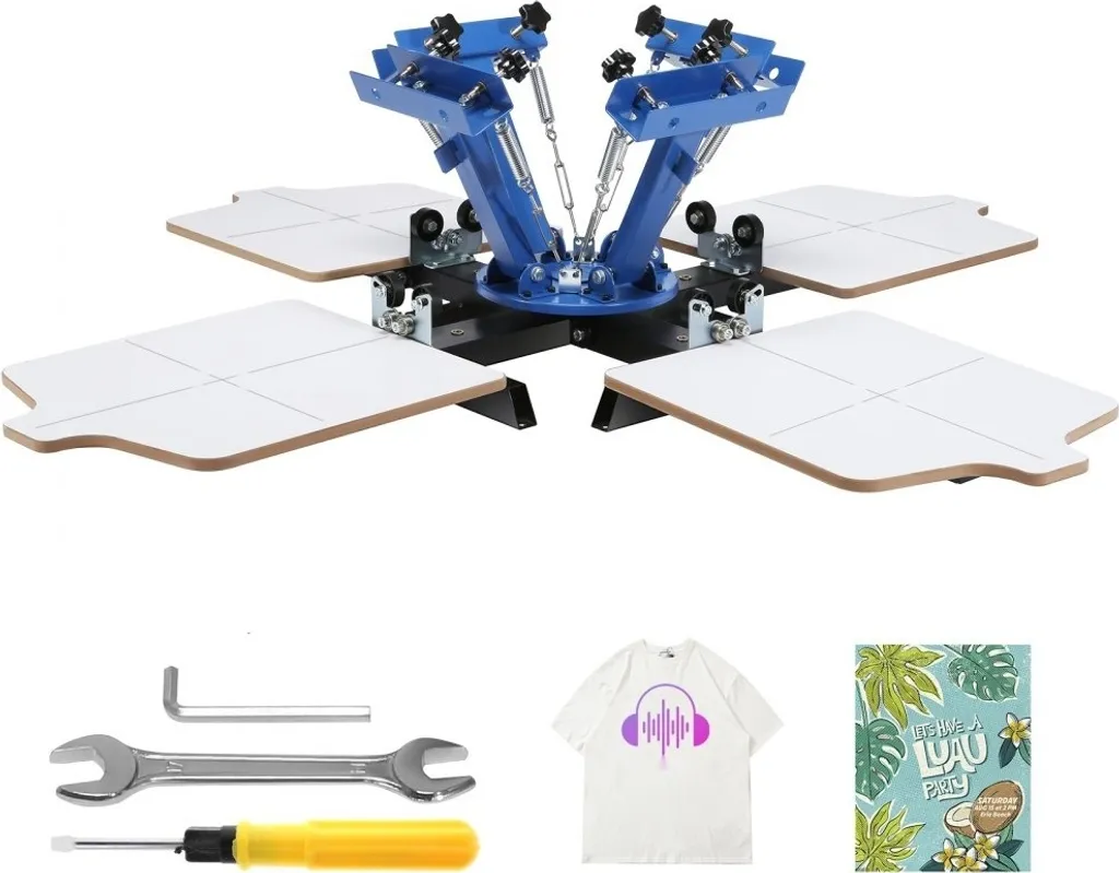 Machine pour sérigraphie t-shirt rotative 360° presse textile 54 x 45 cm