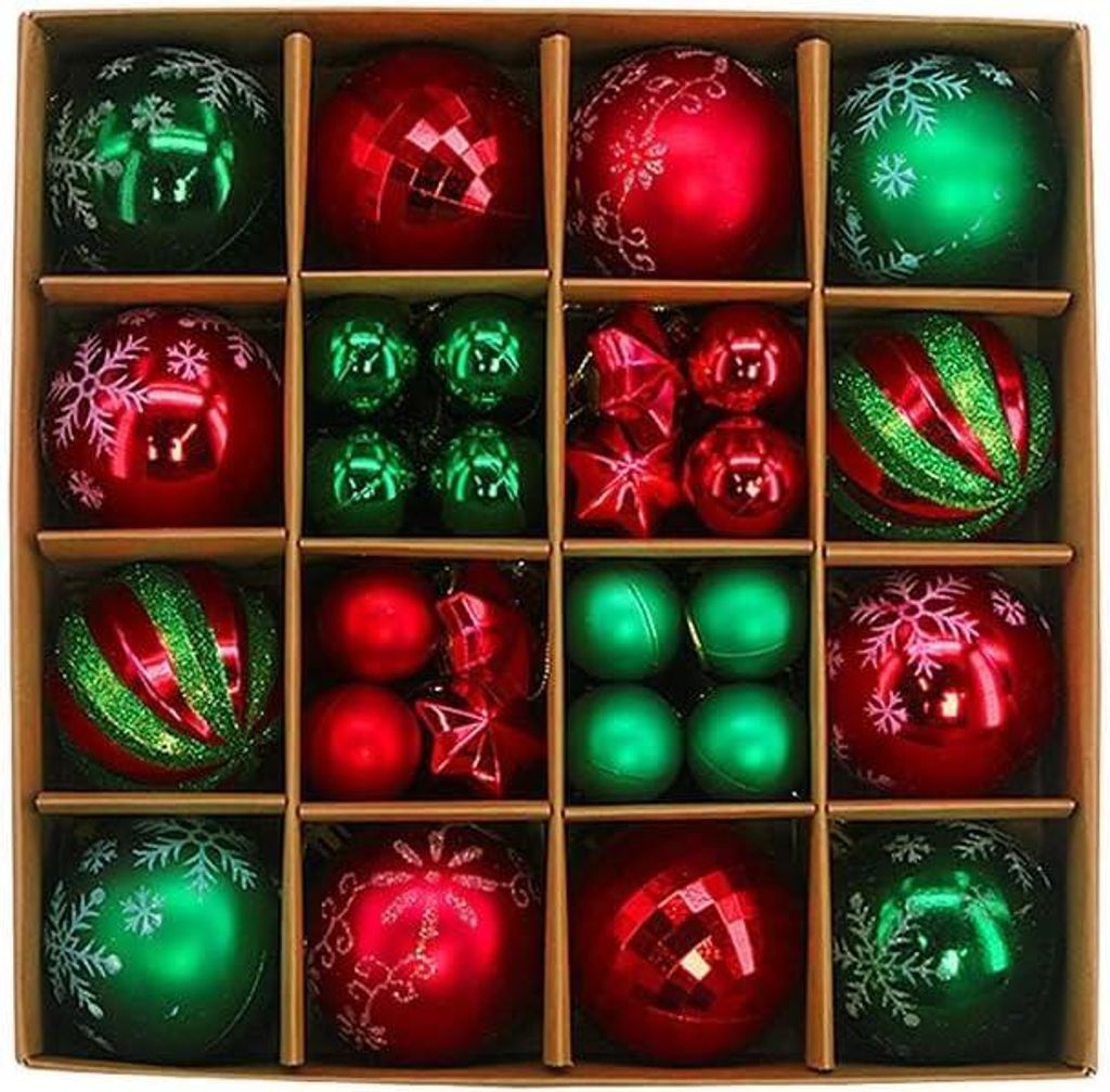 Christbaumkugeln Set 44 Metallic Lackiert Widerstandsfähig Produktbild 