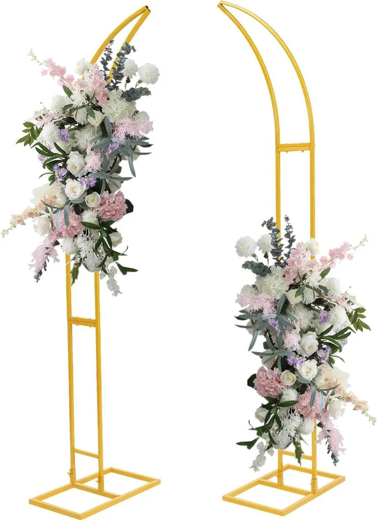Arche de cérémonie laïque lot de 2 décors de photobooth dorés modulables