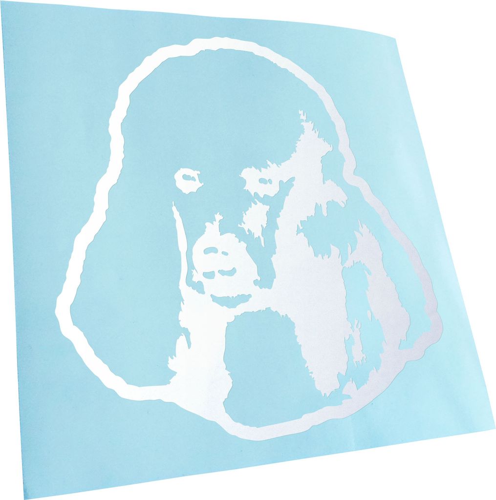 Kiwistar - Autoaufkleber - Poodle Hund - Mattweiss - 30x27cm - Aufkleber für Auto, Laptop, Fahrrad, LKW, Motorrad mehrfarbig JDM Decal Racing