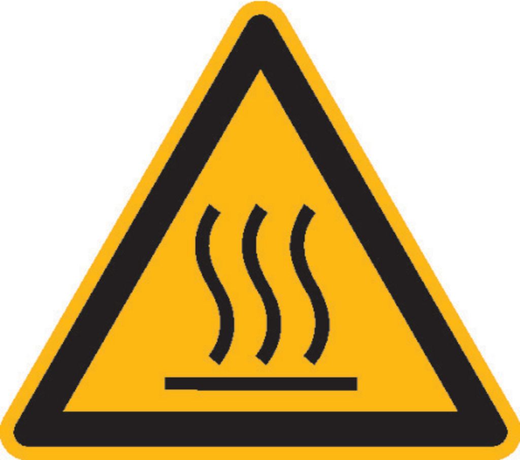 Warnschild Fol Heisse Oberfl. SL100mm