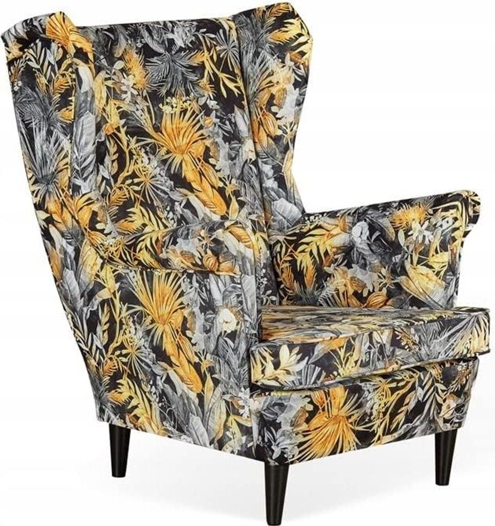 Family Meble Ohrensessel Print Relaxsessel Skandinavisch Bequemer Sessel Loungesessel Fernsehsessel Für Wohnzimmer Schlafzimmer Büro (M 132)