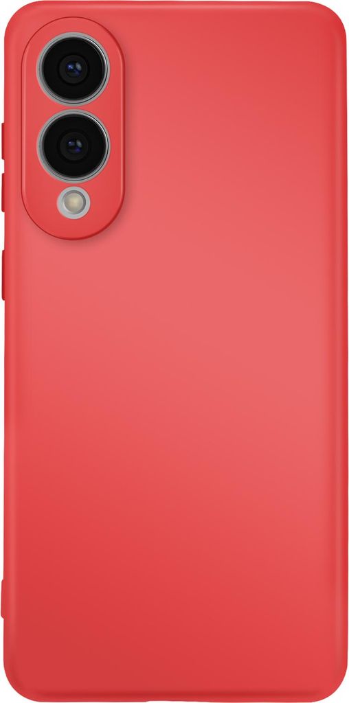 Avizar, Halbsteife Soft-Touch Silikonhülle für Samsung Galaxy S25 Edge, Rot
