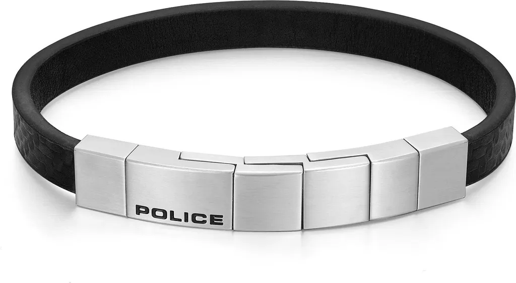 Bracelet Homme Police Rotator Noir : Bijou en Acier Inoxydable Tendance