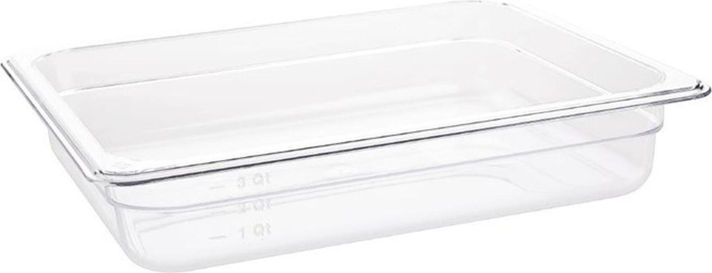Vogue GN-Behälter GN1/2 mit Deckel - 6,5cm - 2 Behälter - Polycarbonat