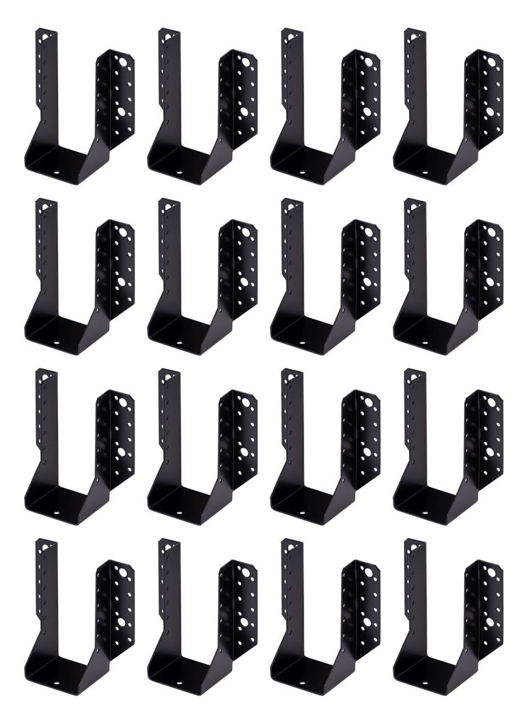 Alberts 16 x Balkenschuhe Typ A 76 x 152 mm – schwarz, Balkenträger & Balkenhalter