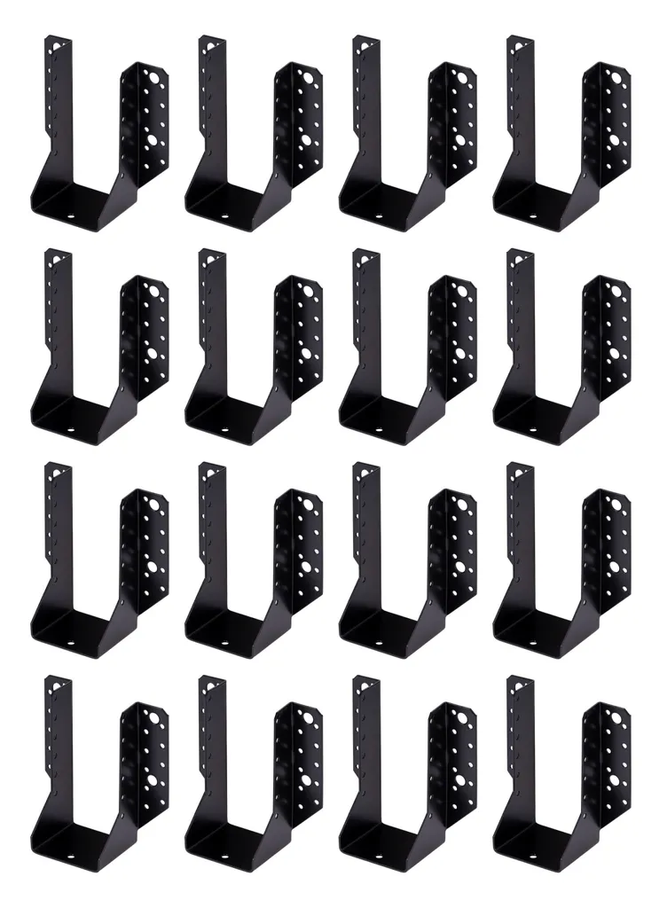 Alberts 825003 Sabot de Poutre Type A Noir Plastifié 76x152 mm - 16 Pièces