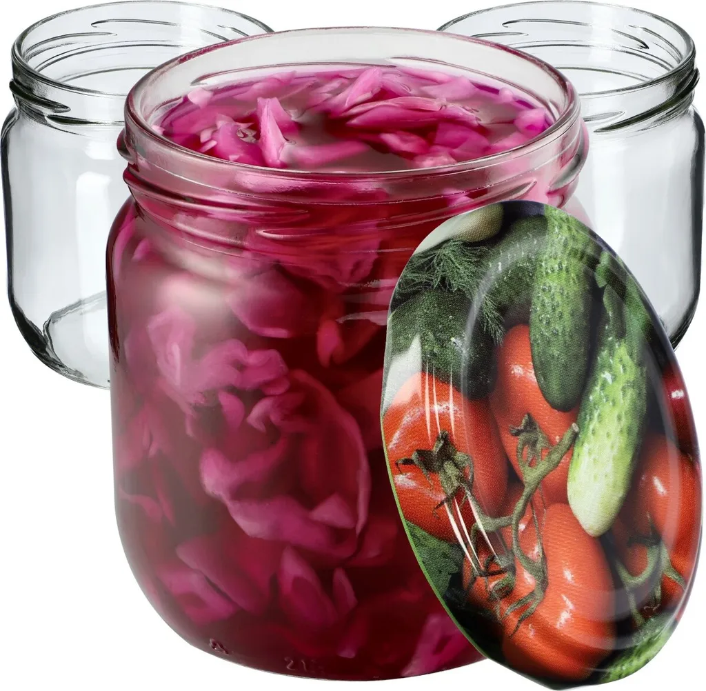 48 Barattoli in Vetro 425ml KADAX Salla con Tappo Ermetico Twist-Off