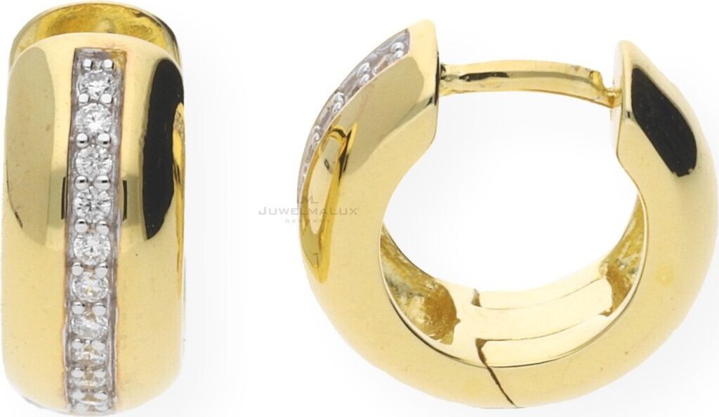 Creolen Silber 925 Gold plattiert Zirkonia JL10-06-0306 JuwelmaLux