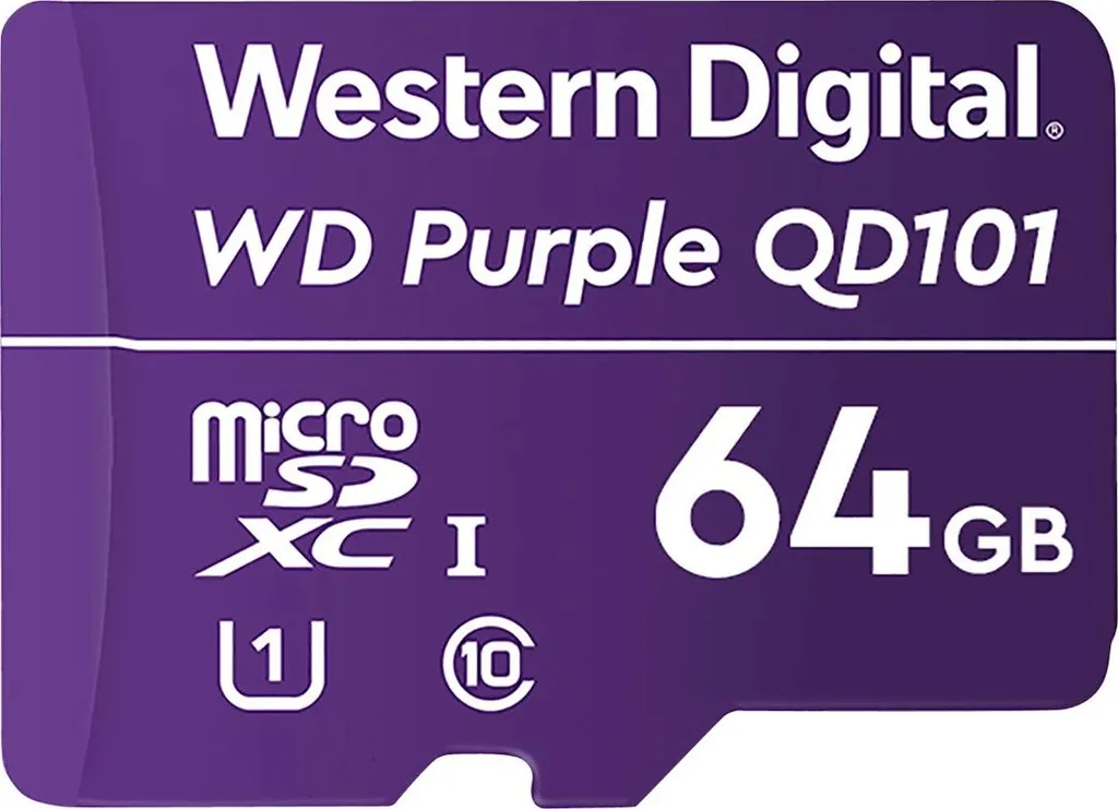 Carte Mémoire Micro SD 64Go WD Purple pour Caméra de Surveillance