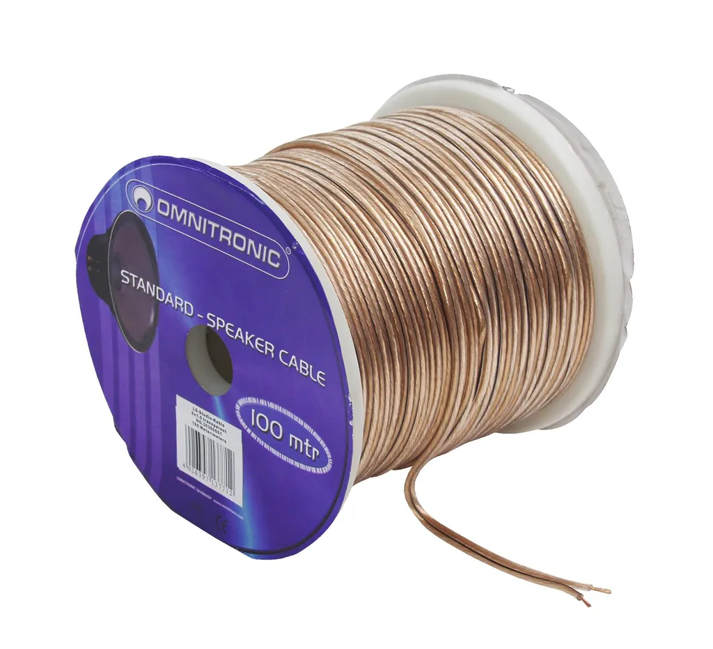 Bobine de Câble Audio pour Haut-Parleurs 100m Section 2x1,5mm²