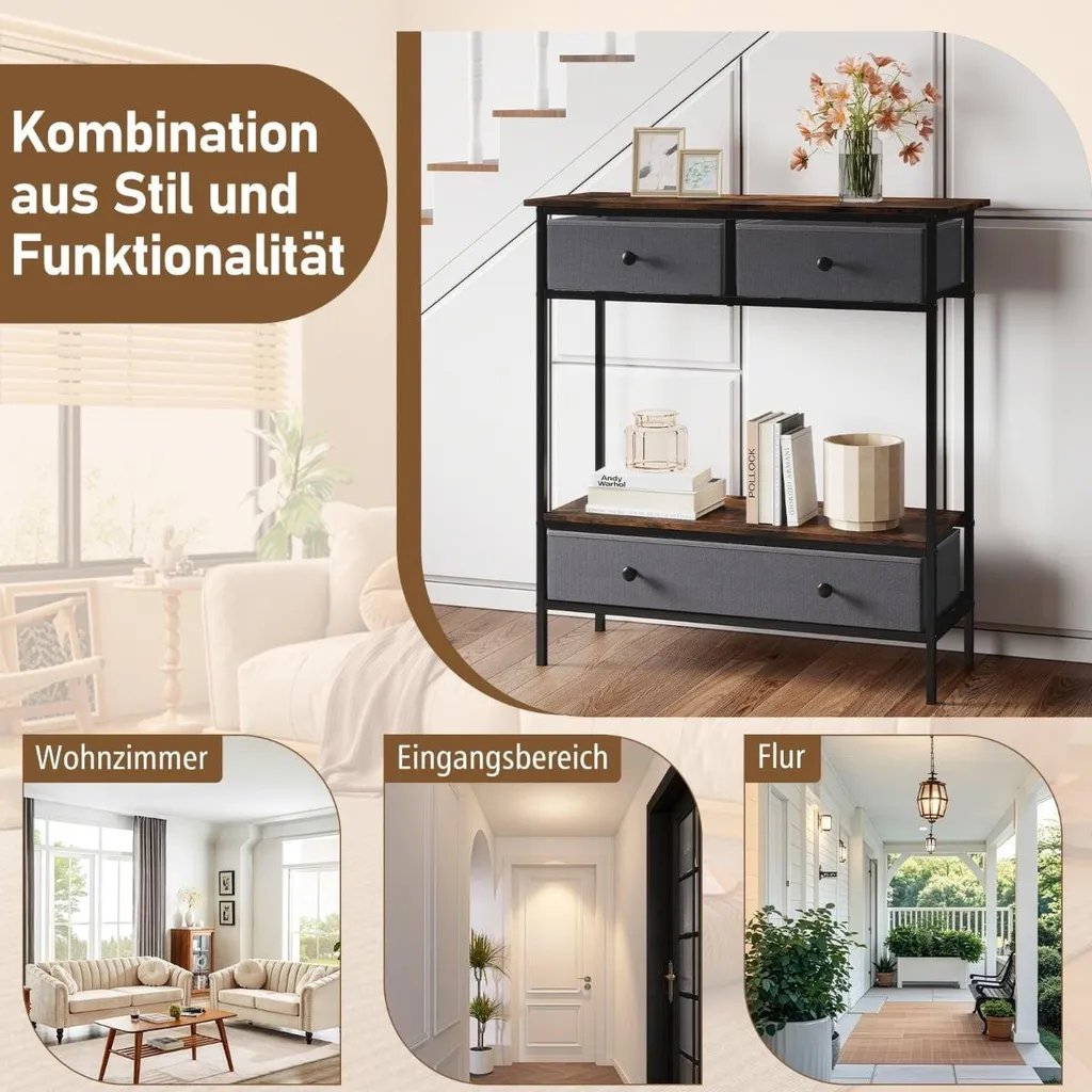 Table d'appoint stable avec tiroirs pour organiser un petit espace
