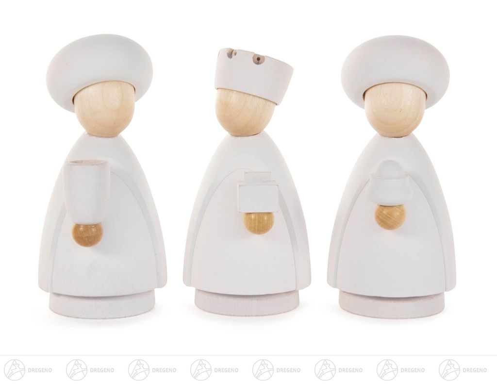 Krippen und Zubehör Heilige 3 Könige, modern natur/weiß Höhe ca 9 cm NEU