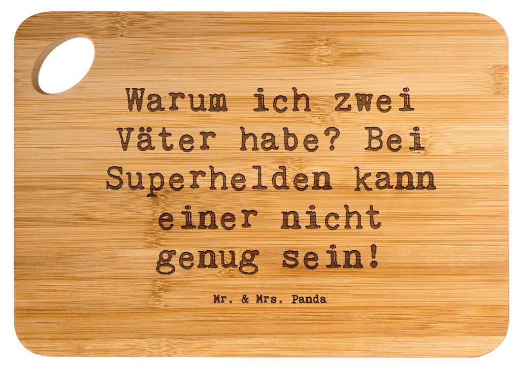 Mr. & Mrs. Panda Holzbrett Spruch Superhelden Stiefvater - Transparent - Geschenk, Weihnachten, Stiefkinder, Superheld, Schneidbrett Küche, Patchw...