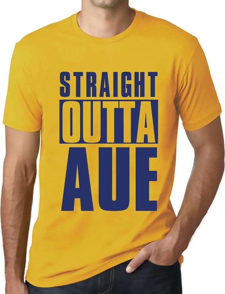 Herren Grafik T-Shirt Direkt aus dem Aue – Straight Outta Aue – Öko-Verantwortlich Vintage Jahrgang Kurzarm Lustige Druck Geburtstag Geschenk ...