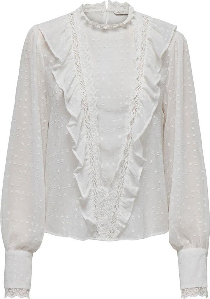 Only Pgsila Life Dobby Langarmbluse Beige XS Frau Beige XS