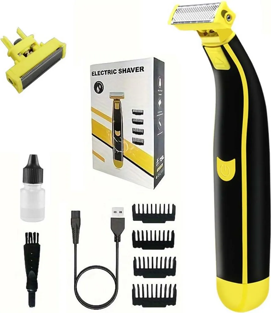 Tondeuse Zones Sensibles Homme Femme USB Étanche avec Lame Supplémentaire