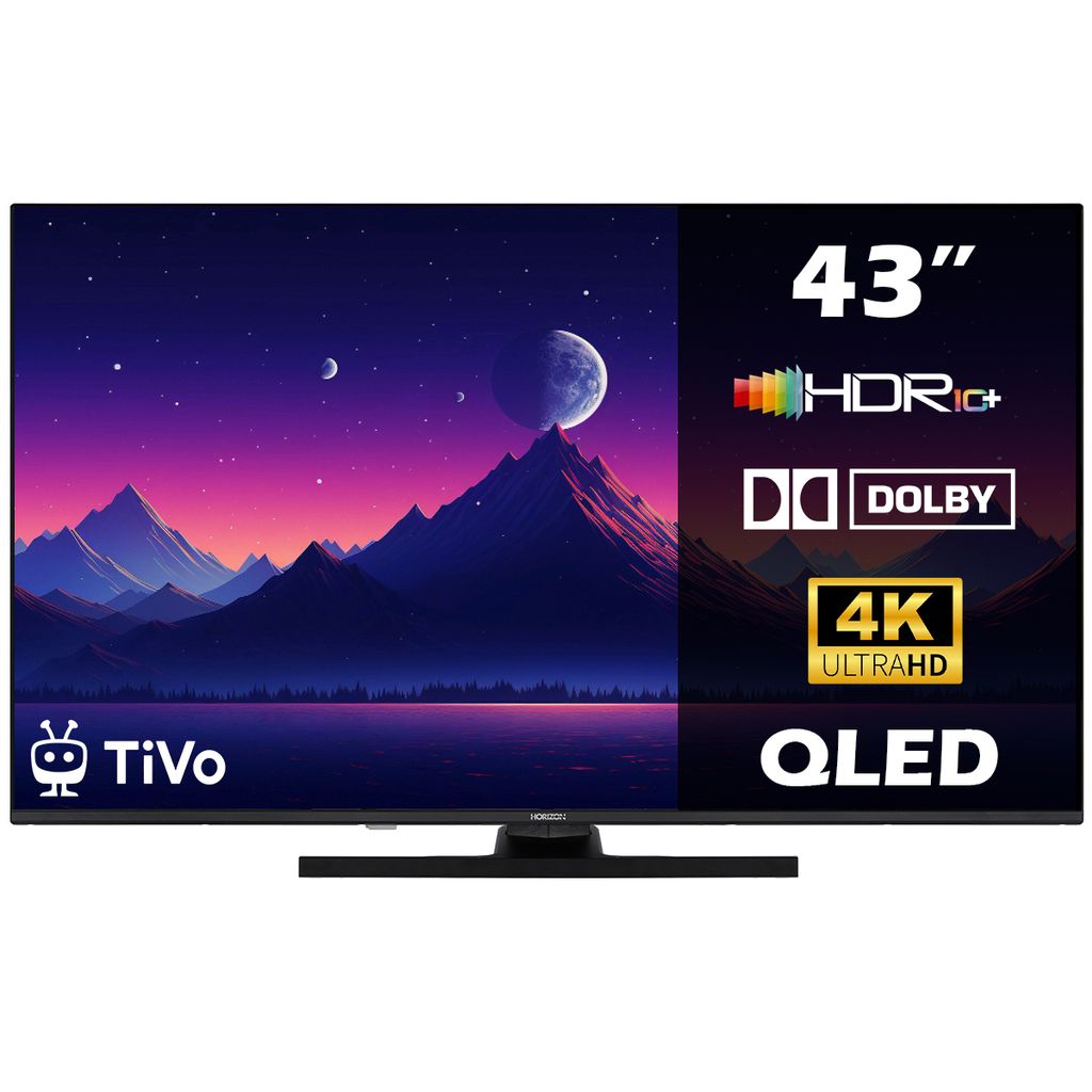 Horizon Fernseher 43 Zoll QLED Smart TV 4K Ultra HD Sprachassistenten Bluetooth