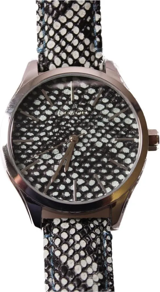 Montre Chic pour Femme Oozoo Bracelet Cuir Bleu Noir Style Serpent