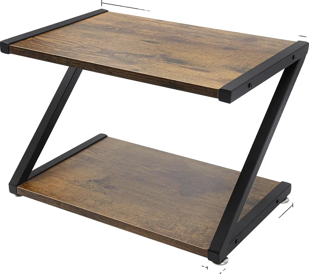 Support d'imprimante de bureau à 2 niveaux structure en Z chocolat ST30