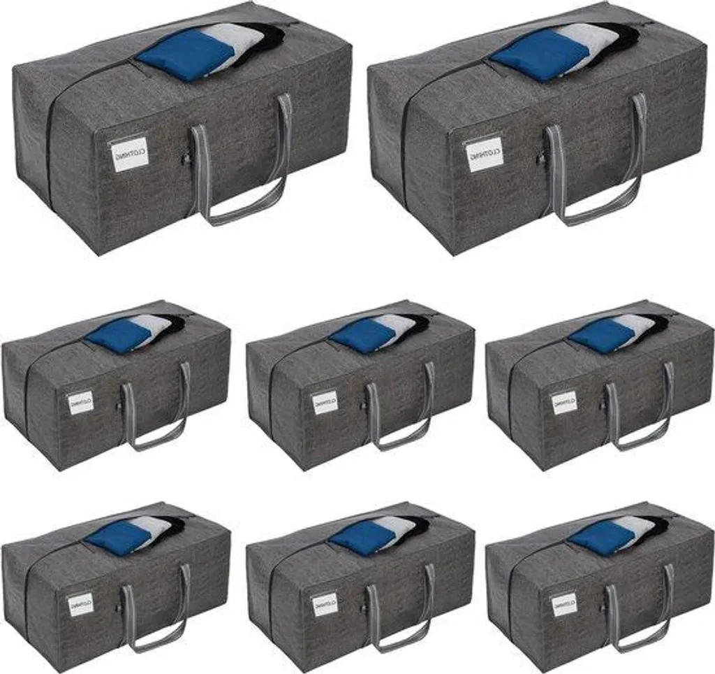 Dites adieu au désordre avec ce lot de 8 grandes boîtes de rangement gris