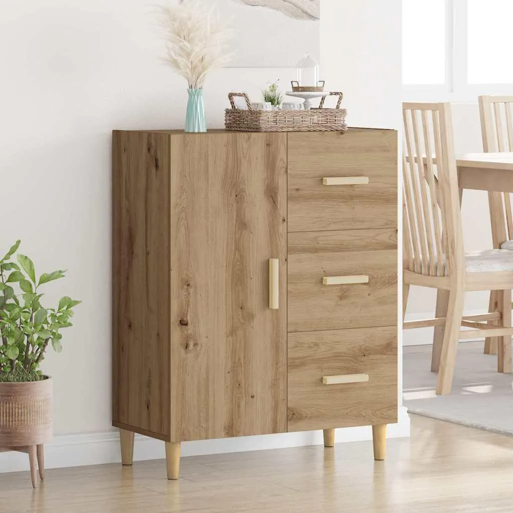 VidaXL Mobile Bagno Con Cassetto Rovere Artigianale 32x34x90 Cm - Armadio Rettangolare Moderno Opaco - 5
