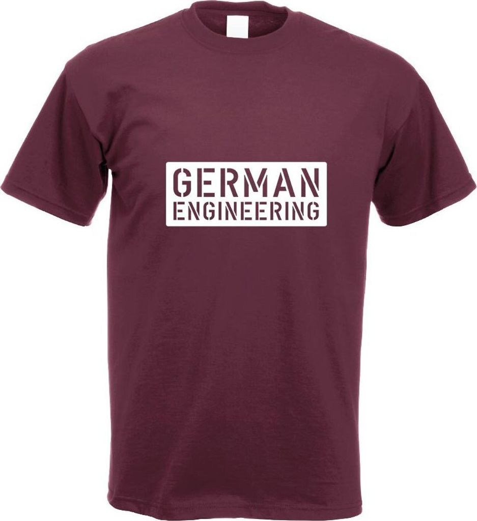 Kiwistar - T-Shirt - Burgund - German Engeneering Herren Funshirt Bedruckt Design Sprüche Spruch Motive - mit Motiv Bedruckt - Funshirt Design - S...