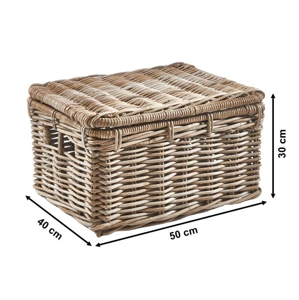 Kobolo Rattantruhe Aufbewahrung Truhe Kiste aus Rattan in