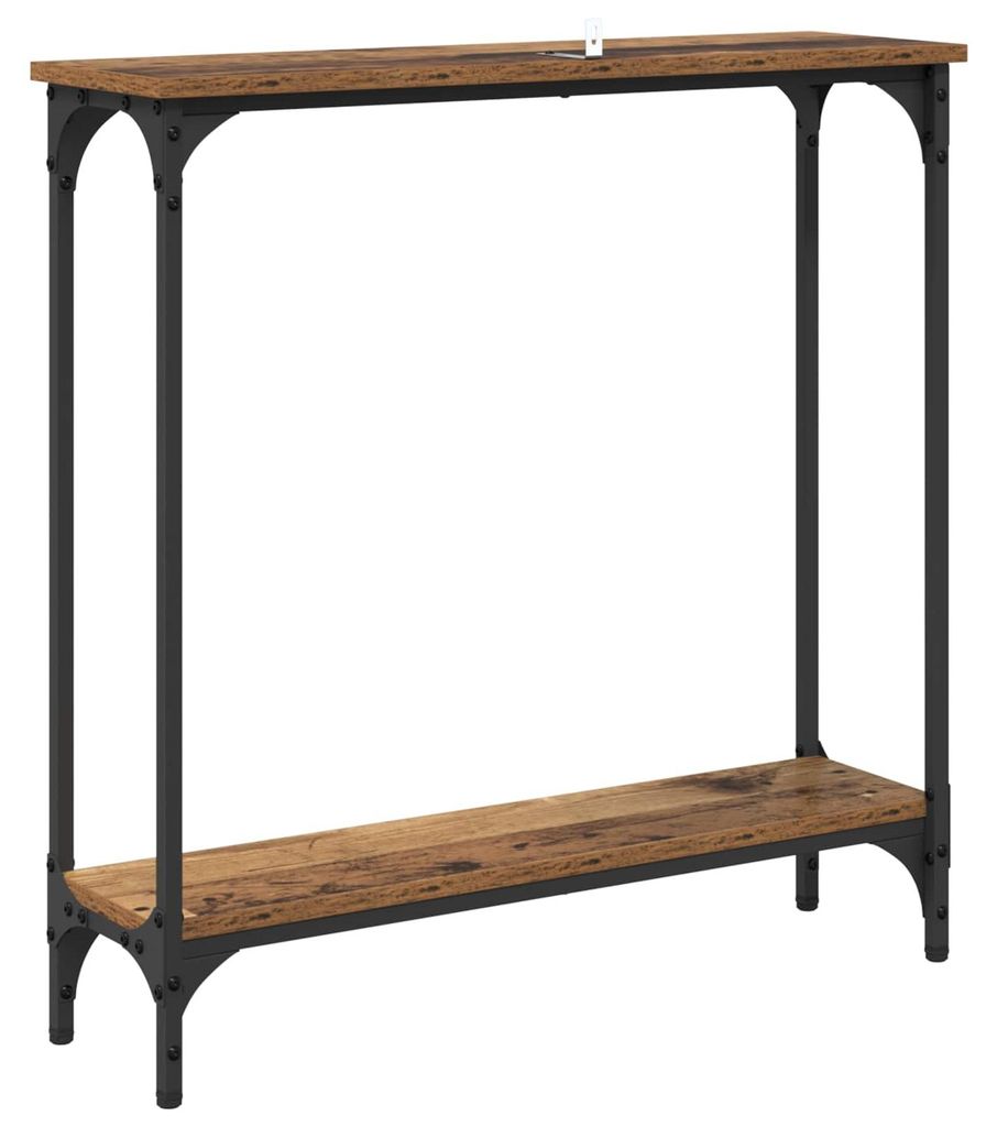 Konsolentisch mit Regal Altholz 75 x 22,5 x 75 cm Holzwerkstoff