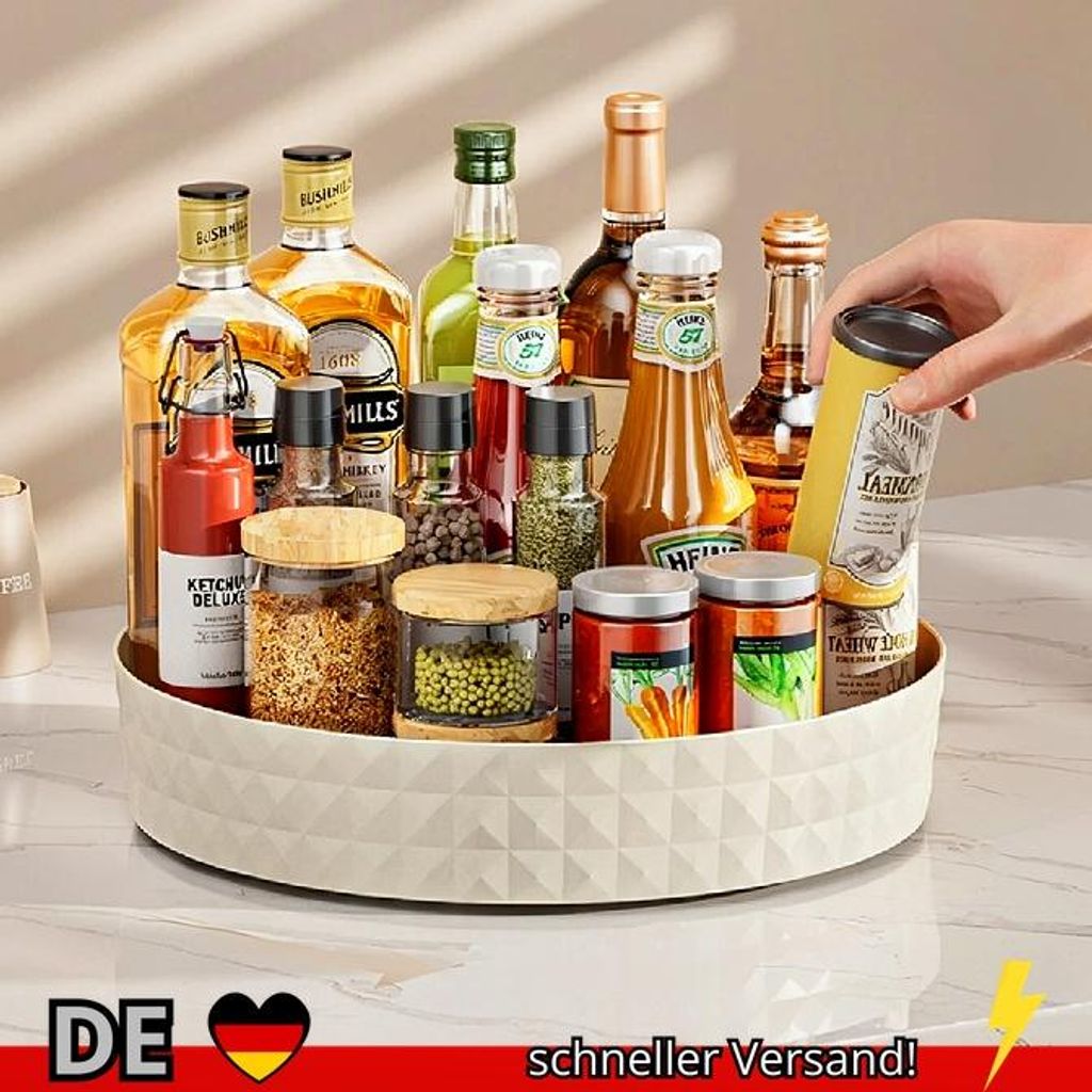 1 Pc Küche Lagerung Gewürz Rack 360 Grad Rotierenden Schrank Tablett