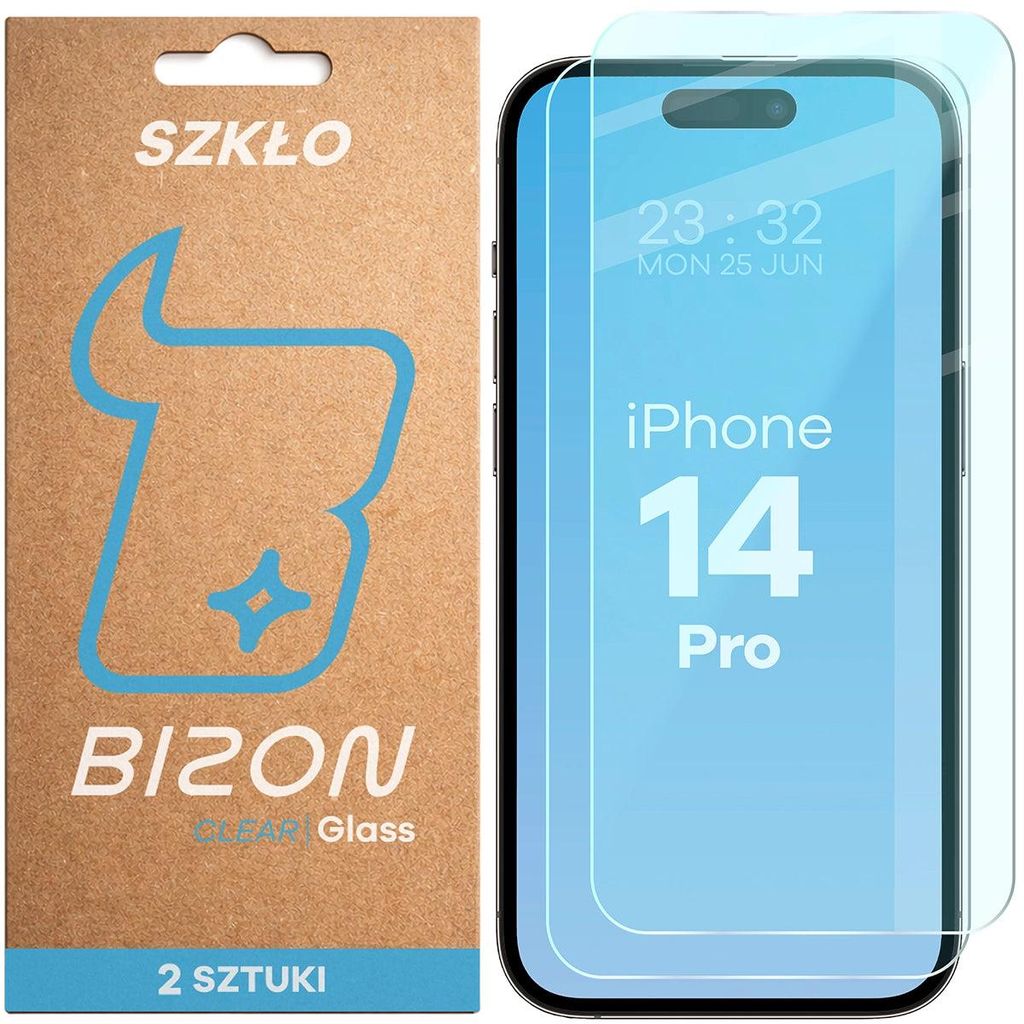 Gehärtetes Glas für iPhone 14 Pro, Bizon Glass Clear Duo, 2 Produktbild 