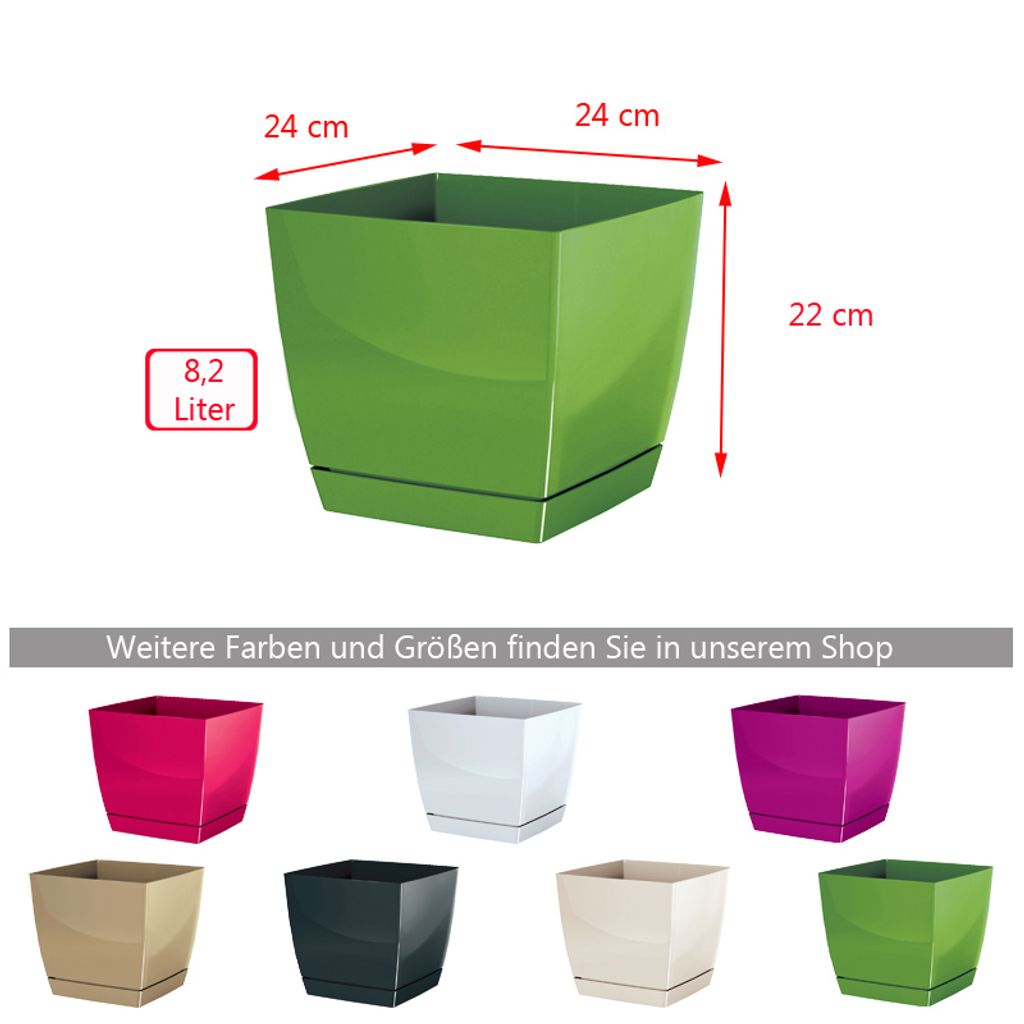Blumentopf viereckig Coubi mit Untersetzer 24 | Kaufland.de